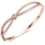 Angelady Rose Gold Plated Wide Bangle Bracelet for Women Girls, Infinity Lucky Endless Bangle, Birthday for Mom Wife Girlfriend Daughter