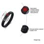 VNOX Custom Engraving Medical Alert Emergency Jewelry-Black Braided Leather Medical Symbol Caduceus with Magnetic Clasp Cuff Wristband Bracelet,8.2''