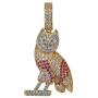 Moca Jewelry Hip Hop Iced Out Bling Personality Owl Pendent 18K Gold Plated Chain Necklace for Men Women