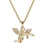 XINAOBAOLUO Hip-HOP Angel Pendant Necklace Mens Womens Gold Plated Stainless Steel Chain Jewelry Gift for Goodfriend