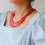 Sinkcangwu Bohemian Necklace Large Turquoise Stone Necklace Choker Tribal African Jewelry Halloween Costume Accessory for Women Girls