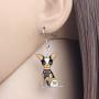 NEWEI Enamel Alloy Cute Unique Chihuahua Dog Earrings Drop Dangle Fashion Animal Jewelry For Women Girls Gift Charms