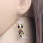 NEWEI Enamel Alloy Cute Unique Chihuahua Dog Earrings Drop Dangle Fashion Animal Jewelry For Women Girls Gift Charms