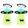 FENICAL UFO Earring Exaggerated Earring Acrylic Earring Drop for Woman Girls Ladies 1Pair