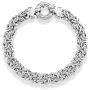 Miabella 925 Sterling Silver Italian 9mm Classic Byzantine Link Chain Bracelet for Women 7, 7.25, 7.5, 8 Inch Handmade in Italy