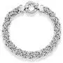 Miabella 925 Sterling Silver Italian 9mm Classic Byzantine Link Chain Bracelet for Women 7, 7.25, 7.5, 8 Inch Handmade in Italy