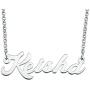 LoEnMe Jewelry Keisha Name Necklace Custom Personalized in Silver Plate Gift for Women Girls Couple