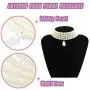 ELABEST Layered Faux Pearl Necklace Beaded Link Choker Chain Party Nightclub Costume Jewelry for Women and Girls ELABEST Layered Faux Pearl Necklace Beaded Link Choker Chain Party Nightclub Costume Jewelry for Women and Girls