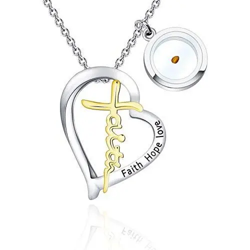 BLEOUK Mustard Seed Pendant Necklace Faith Necklace Christian Gift for Women Girls Mustard Seed Gift Faith Help Love Jewelry Inspirational Christian Gift BLEOUK Mustard Seed Pendant Necklace Faith Necklace Christian Gift for Women Girls Mustard Seed Gift Faith Help Love Jewelry Inspirational Christian Gift