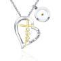 BLEOUK Mustard Seed Pendant Necklace Faith Necklace Christian Gift for Women Girls Mustard Seed Gift Faith Help Love Jewelry Inspirational Christian Gift