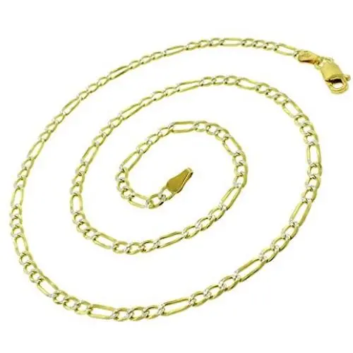 925 Italian Sterling Silver 3mm - 10.5mm Solid Figaro Diamond Cut Chain, FREE Microfiber Cloth, ITProLux Yellow Gold Plated Pave Link Necklace & Bracelet, Giorgio Bergamo 925 Italian Sterling Silver 3mm - 10.5mm Solid Figaro Diamond Cut Chain, FREE Microfiber Cloth, ITProLux Yellow Gold Plated Pave Link Necklace & Bracelet, Giorgio Bergamo