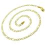 925 Italian Sterling Silver 3mm - 10.5mm Solid Figaro Diamond Cut Chain, FREE Microfiber Cloth, ITProLux Yellow Gold Plated Pave Link Necklace & Bracelet, Giorgio Bergamo