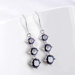 Aurora Tears 925 Sterling Silver Women Mystic-Rainbow-Topaz Jewelry Crystal Necklace Earrings Ring Sets Fashion Statement Jewellery