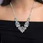 Steve Madden Silver-Tone Flower Cluster Design Bib Statement Rhinestone Necklace for Women Steve Madden Silver-Tone Flower Cluster Design Bib Statement Rhinestone Necklace for Women