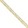 14K Solid Gold 2mm Figaro 2 + 1 Link Chain Necklace, 16'' - 30''
