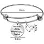 JQFEN Stainless Steel Silver Heart Charm Bracelet for Mom Mother Jewelry Gift Youre The Mom Everyone Wishes They Had