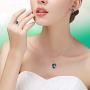 Uloveido Fashion Wedding Anniversary Jewelry Set for Women Red Purple Crystal Necklace Studs Ring Jewelry Set for Girls T300