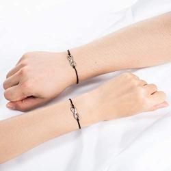 Lanqueen 2pcs Long Distance Friendship Bracelets for Best Friends Women Girls Gift