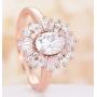 Women Rings Statement Cocktail Ring for Womens Vintage Style Starburst Sunburst Ring | Unique Design Rose Gold Plated Cubic Zirconia Fashion Jewelry
