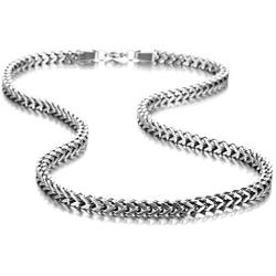 Urban Jewelry Stunning Mechanic Style Stainless Steel Silver Mens Necklace Link Chain (19,21,23 Inches)