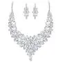 BriLove Womens Costume Fashion Crystal Cluster Chunky Statement Necklace Dangle Earrings Set BriLove Womens Costume Fashion Crystal Cluster Chunky Statement Necklace Dangle Earrings Set