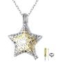 S925 Sterling Silver Cremation Urn Memorial Pendant Necklace with Hollow Urn Cremation Jewelry for Ashes