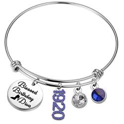 UJIMS Finer Women Bracelet 1920 Sorority Jewelry Blessed Birthday Diva Bangle Gifts for Women Girl Greek Sorority Paraphernalia Jewelry (1920 Sorority Bracelet)