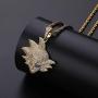 Hip Hop Cartoon Iced Out Bling Zirconia Pendant Chain Charm18K Gold Plated Necklace for Men Women