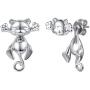 925 Silver Cute Pig/Panda Bear/Dog/Cat Earrings Stud Solid Sterling Jewelry'' Kiss me Hug Me'' 3D Kitten Earring
