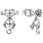 925 Silver Cute Pig/Panda Bear/Dog/Cat Earrings Stud Solid Sterling Jewelry'' Kiss me Hug Me'' 3D Kitten Earring