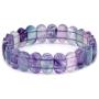 Amandastone Gemstone 14mm Faceted Oval Beads Elastic Bangle 7 Inch Unisex