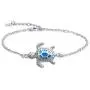 Blue Opal Sea Turtle Bracelet Sterling Silver Bracelets Jewelry For Women Gifts New Version 4 Level Adjustable Bracelet