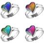 Mood Necklace Love Heart Change Color Emotional Feeling Adjustable Size Mood Rings 3pcs (3 pcs)