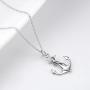 LUHE Anchor Necklace Sterling Silver Polished Nautical Anchor Rope Fine Jewelry for Men Women, for Her (Anchor Necklace)