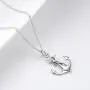 LUHE Anchor Necklace Sterling Silver Polished Nautical Anchor Rope Fine Jewelry for Men Women, for Her (Anchor Necklace)