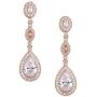 SWEETV Cubic Zirconia Teardrop Wedding Bridal Earrings for Women,Bridesmaids,Brides - Crystal Rhinestones Dangle Earrings Jewelry