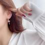 Sweet Dancing Girl Long Stud Earrings for Teen Girl Temperament Inlay Rhinestone Ballerina Drop Dangle Earrings for Women Jewelry
