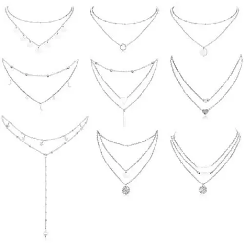 JOERICA 9 Pcs Dainty Layered Necklaces for Women Multilayer Adjustable Layering Choker Chain Necklaces Gold Plated Y Pendent Coin Bar Disc Necklaces Set JOERICA 9 Pcs Dainty Layered Necklaces for Women Multilayer Adjustable Layering Choker Chain Necklaces Gold Plated Y Pendent Coin Bar Disc Necklaces Set