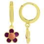 AFFY Jewelry Multi Enamel Flower Drop Earrings in 925 Sterling Silver