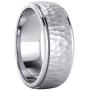 Heavy Solid Sterling Silver 6mm and 8mm Hammered Unisex Wedding Band Comfort Fit Ring Raised Center Polished Sides