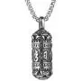 HZMAN Tibetan Buddhism Meditation Stainless Steel Pendant Commemorative Cremation Ashes Pill Cylinder Container Necklace 22+2 Inch Chain