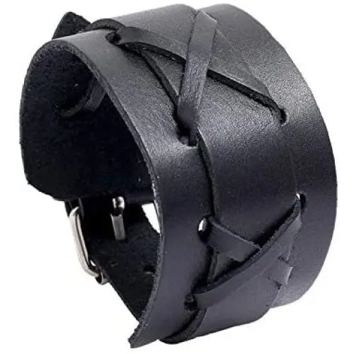 Mgutillart Punk Vintage Alloy Belt Buckle Wristband Wide Leather Cuff Bracelet Mgutillart Punk Vintage Alloy Belt Buckle Wristband Wide Leather Cuff Bracelet