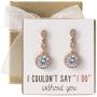 A+O Bridesmaid Gift, Wedding Drop Dangle Crystal Earrings in Silver, Gold, Rose Gold