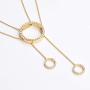 Girafe Circle Necklace, 14k Gold Trinity Lariat Layered Necklace for Women, 17inch
