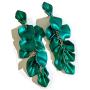 Long Acrylic Rose Petal Drop Dangle Earrings Bohemian Resin Flower Statement Earrings for Women Girls Gifts