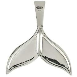 Starborn Abalone Shell Whale Tail Pendant in Sterling Silver – Large