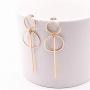 Geometric Double Circle Hoop Dangle Earrings Simple 8 Infinity Knot Bar Tassel Drop Earrings for Women Jewelry