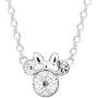 Disney Minnie Mouse Crystal Birthstone Silver Plated Pendant Necklace