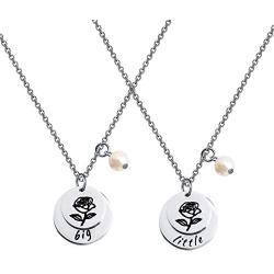 TIIMG Sister Gift Big Sis Little Lil Sis Sisters Necklace Jewelry Gift Friendship Gift Gift for Best Friend