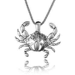 Jewelry Nexus Cut Out Design Sea Life Turtle Starfish Crab Magnetic Pendant 18'' Popcorn Chain Set & Earrings